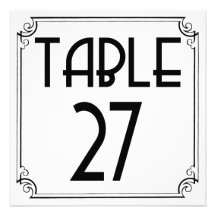 Tableau numéro 27 d'art déco invitations personnalisables