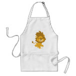 Tablier heureux de cuisine de lion de bande dessin