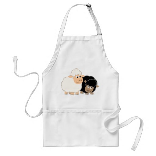 Tablier mignon de cuisine de deux moutons de bande