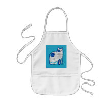 tablier numérique de peinture "de chat bleu"