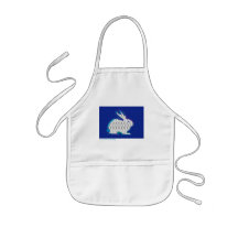 tablier numérique de peinture "de lapin bleu-foncé