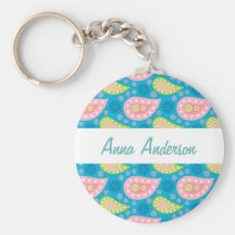 Tadellos Paisley Keychain personalisiert für sie Schlüsselband