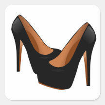 Talons hauts noirs autocollant carré