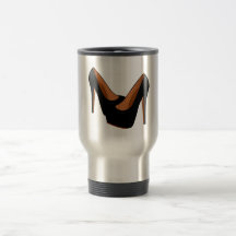 Talons hauts noirs mugs à café