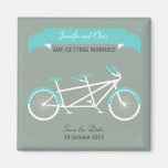 Tandemfahrrad (blau/Grau) Save the Date Magnets