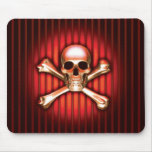 Tapis de souris rouge de crâne