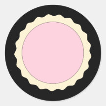 Tarte de confiture. Pâlissez - le rose. Autocollants Ronds