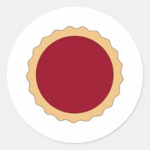 Tarte de confiture. Rouge de framboise Autocollant Rond