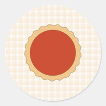 Tarte rouge. Tarte de fraise. Contrôle beige Autocollants Ronds