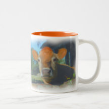 Tasse d'aquarelle de vache