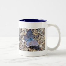 Tasse de papillons bleus