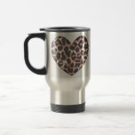 Tasse de voyage de coeur d'empreinte de léopard