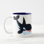 Tasse heureuse mignonne d'épaulard de bande dessin tasses