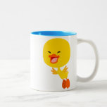 Tasse mignonne de caneton de bande dessinée de vol tasses