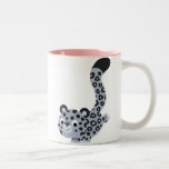 Tasse mignonne de léopard de neige de bande dessin tasses