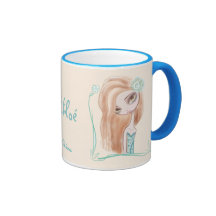Tasse mit Fee in Türkis