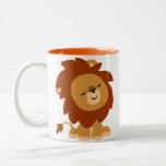 Tasse paisible mignonne de lion de bande dessinée tasses