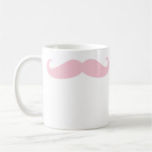Tasse rose de boisson de café de moustache