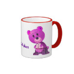 Tasse rose mignonne d'ours