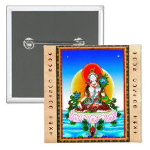 Tatouage blanc Tara de thangka tibétain oriental f Badges Avec Agrafe
