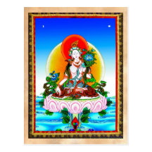 Tatouage blanc Tara de thangka tibétain oriental f Cartes Postales