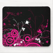 Tatouage de noir et de rose tapis de souris
