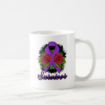 Tatouage grunge rose de survivant de lupus tasses à café