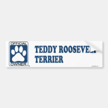 TEDDY ROOSEVELT TERRIER_Blue Autocollants Pour Voiture
