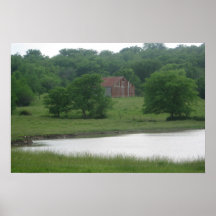 Teich und Scheune Poster