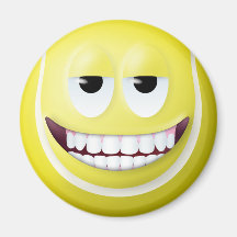 Tennis-Ball-Smiley 2 Kühlschrankmagnet