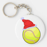 Tennis-Ball (Weihnachtsmannmütze) Schlüsselanhänger