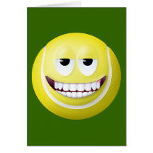 Tennisball-smiley-Gesicht 2 Grußkarten
