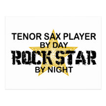 Tenorsaxofon-Rockstar bis zum Nacht Postkarten