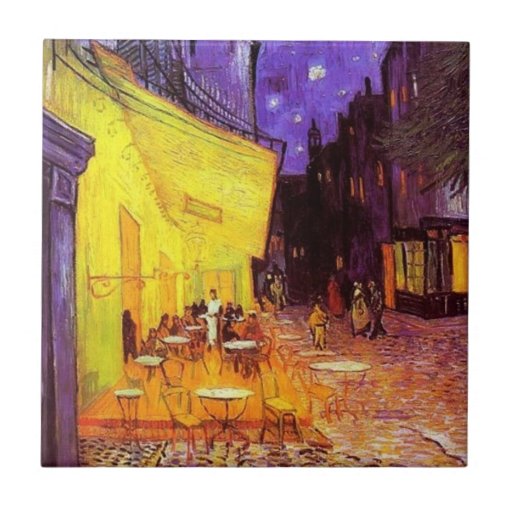 Terrasse de café la nuit par Vincent van Gogh Carreau En Céramique