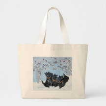 Terriers écossais dans la neige ! sacs fourre-tout