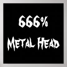 tête 666%Metal Affiches