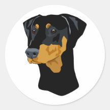 Tête de dobermann, noir, Uncropped Autocollant