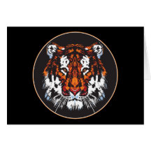 Tête de tigre carte de vœux