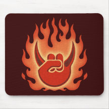 Teufel-Felsen-Flammen Mauspads
