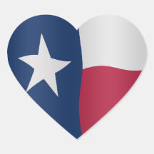 Texas state flag hart stickers