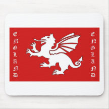 Texte blanc de l'Angleterre de dragon Tapis De Souris
