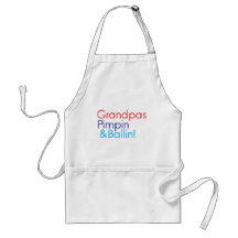 Texte bleu rouge de grand-papa qui indique le gran tabliers