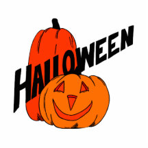texte noir de Halloween de deux citrouilles Photo Sculptures