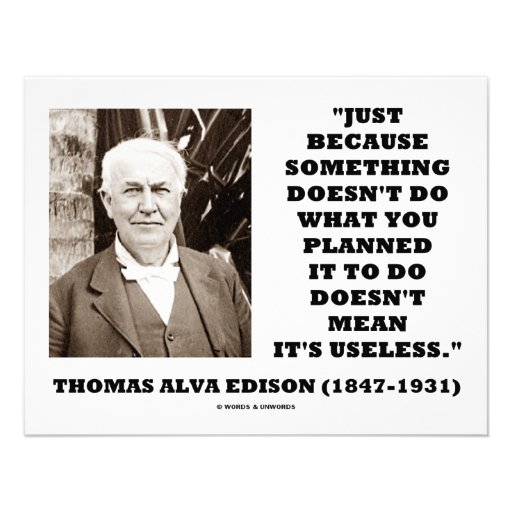 Thomas Alva Edison tut nicht gemein sein unbrauchb Personalisierte Einladungskarten