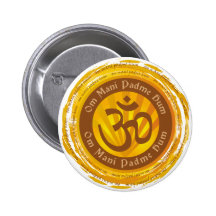 Tibetanische Beschwörungsformel mit Om-Symbol Button
