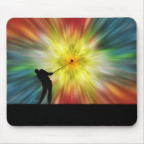 Tie Dye Silhouette Golfer mauspads