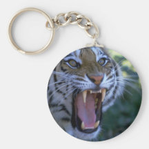 Tigre sibérien hurlant porte-clef