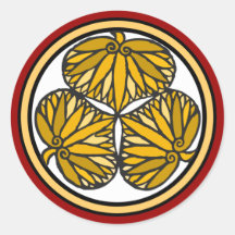 Tokugawa Shogun-Familienwappen, Kyoto, Edo Runder Sticker