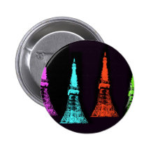 Tokyo-Turm-Collage Anstecknadelbuttons
