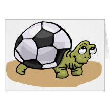 Tortue du football cartes de vœux